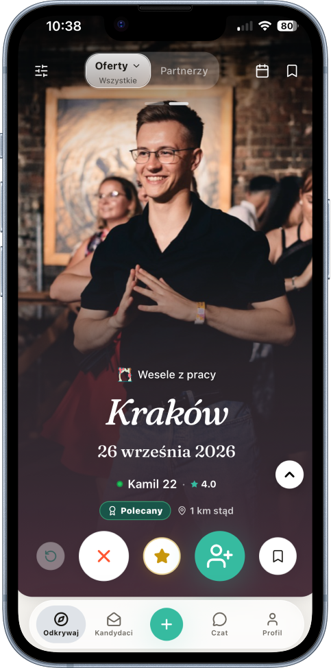 Ogłoszenie wesela w Krakowie i możliwość poznania osoby towarzyszącej w BeMy +1.