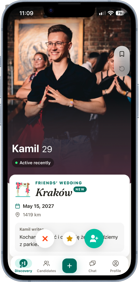 A friends’ wedding listing in Kraków and the chance to meet a plus-one on BeMyPlusOne.